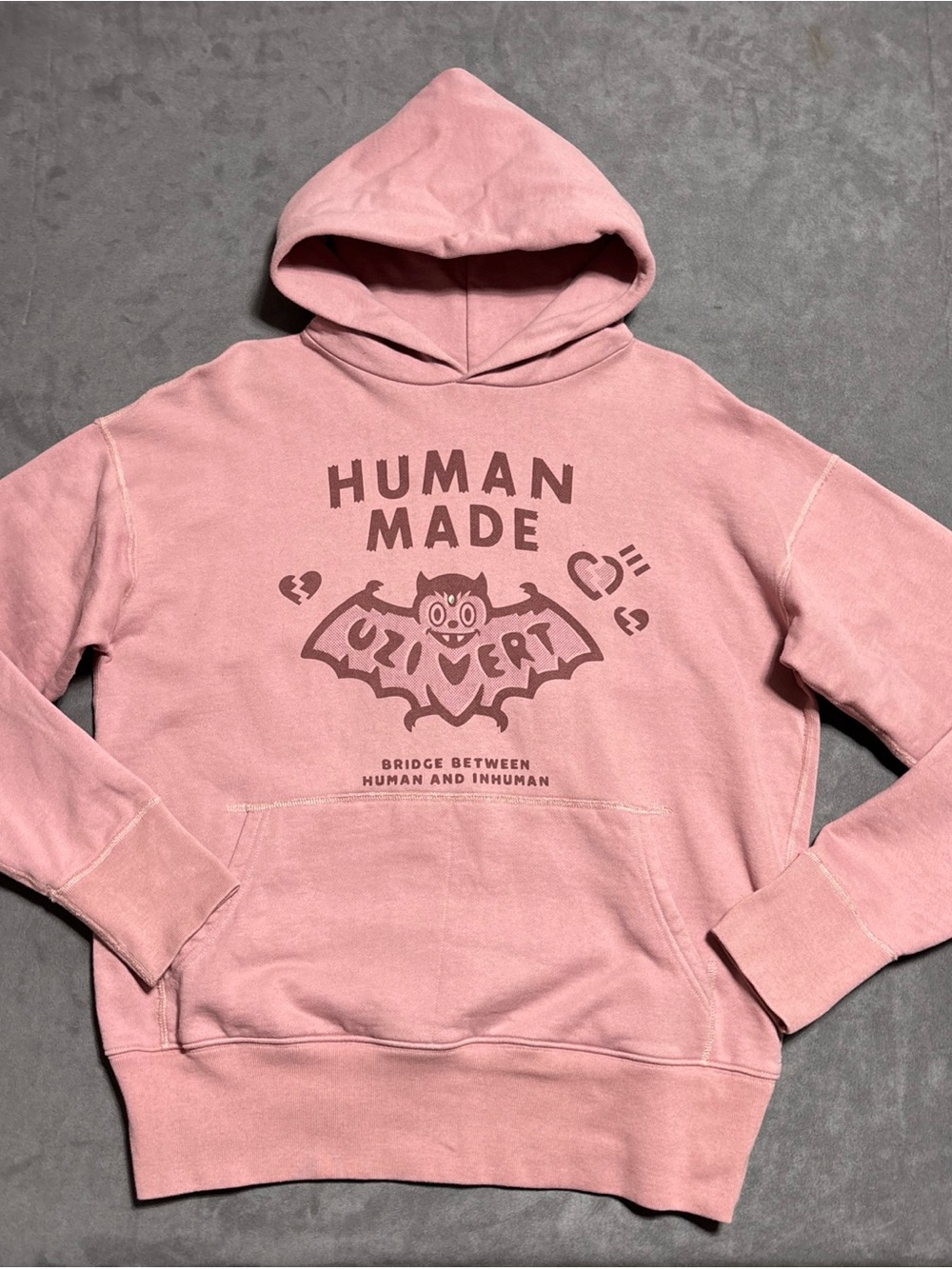 HUMAN MADE Uzi Vert Hoodie Adult Small Dark Pink Graphic Hooded Pullover READ